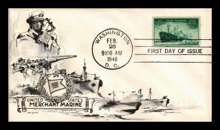Dr Jim Stamps Us Merchant Marines Fdc Cover Day Lowry Scott 939