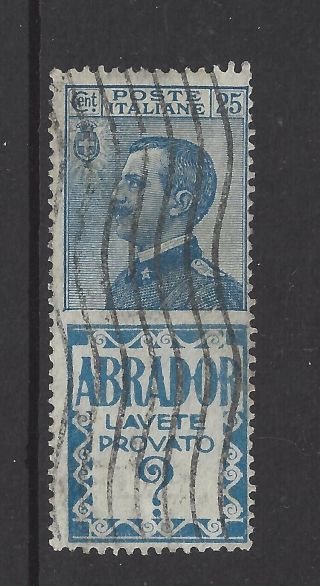 Italy 1924 25c King With Abrador Advertising Label,  Scott 100c,  Scv $125