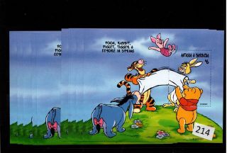 10x Antigua & Barbuda - Mnh - Disney - Cartoons - Pooh - Piglet - Tigger