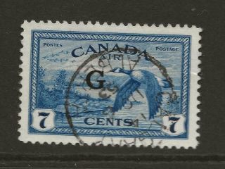 1950 - 52 Canada Sgo190 7c Blue Air Official G Overprint Fine Cat £15
