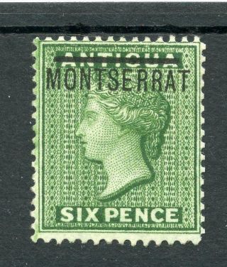 Montserrat 1876 - 83 6d Green Sg2 Fine Mm