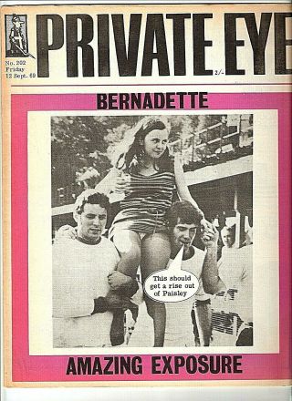 Private Eye Mag 202 12 September 1969 Bernadette Devlin Mcaliskey Mp Ulster
