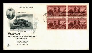 Dr Jim Stamps Us Railroad Engineers First Day Cover Scott 993 Block Art Craft