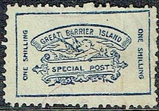 Zealand.  Great Barrier Island Special Post 1/ -.  Light Pmk.  See Scan