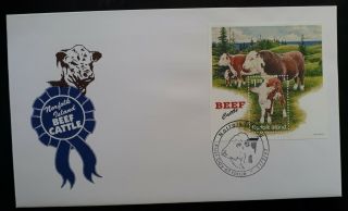 1997 Norfolk Island Beef Cattle - Year Of The Ox Fdc With Minisheet