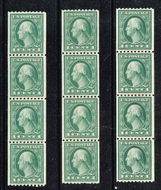 Us Stamp 486 1c Green Rotary Press Coil 1918 Stamp Mnh/og Strip Of 4 Xfs 2