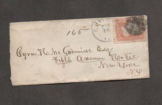 Us 65 On Cover,  Partial Chicago,  Illinois,  Cork Cancel To Cyrus Hall Mccormick