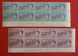 Bermuda Stamps 1953 Three Powers Talks - 3d & 1/3 In Corner Blocks Of 8 - Mnh