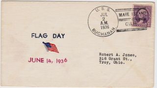 Uss Buchanan Dd - 131,  Flag Day,  Mare Island Ca,  July 2,  1936,  Famous Fifty