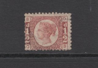 Gb Qv 1/2d Rose Sg49 Plate 15 Halfpenny Bantam " Ob " 1870 Hinged Stamp