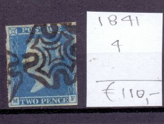 Great Britain 1841.  Stamp.  Yt 4.  €110.  00