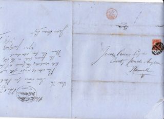Sg48/49 Bantam Plate 5 On Cover With Letter To Hanwell Lunatic Asylum