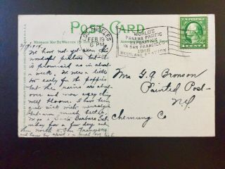 Postcard Ca Los Angeles Panama Pacific Exposition West Lake Sta Flag Cancel 1914