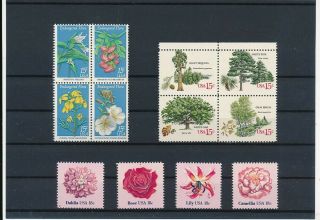 D277054 Usa Flowers Selection Of Mnh Stamps