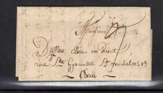 456 - France Pre - Stamps 1826 (red Cancel) Entire Condom To Paris With Content 3ph