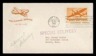 Dr Who 1941 Fdc 50c Airmail Cachet Special Delivery Wwp Convention Sta E48535