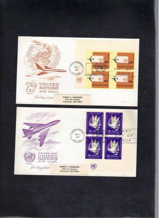 Un United Nations 1964 First Day Of Issue Fdc Covers Set Of 2