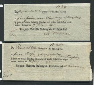 Germany Bayern/ Bavaria 1818 Post Schein X 2,  Kronach - Double - Sided