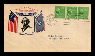 Dr Jim Stamps Us George Washington 1c Coil First Day Cover Strip