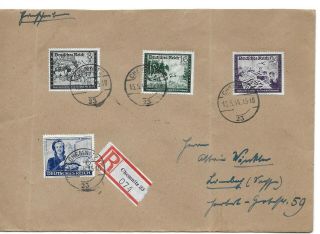 Germany Postal History 3rd Reich Registered Cover Addr Canc Chemnitz Yr 