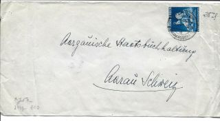 Germany Postal History Wwii Censored Cover Addr Switzerland Canc Yrs 