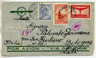 Argentina 1941 Fine Registered Lati Airmail Cover From Buenos Aires To Italy