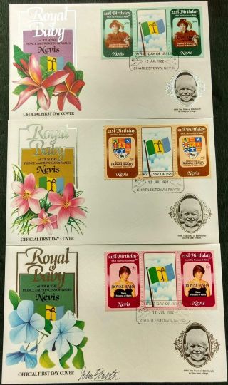 Nevis 1982 Royal Baby Set Of 3 Fdc 