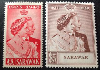Sarawak 1948 Rsw Set Of 2 Stamps Hinged