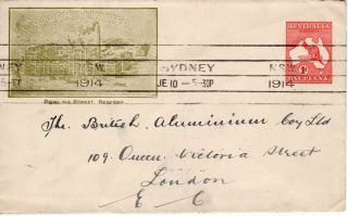 Australia 1914 1d Postal Stationery Envelope To Uk