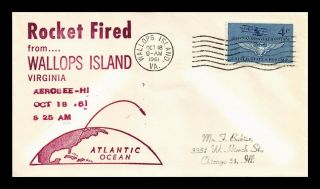 Dr Jim Stamps Us Rocket Fired Aerobee Hi Space Event Cover Wallops Island