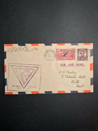 Usa Us First Flight Cover Pocatello To Butte 1928 Cam26n4 National Parks Airways