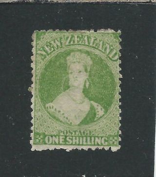 Zealand 1864 - 71 1s Yellow - Green Mm Sg 125 Cat £350