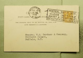 Dr Who 1928 Canada Montreal Slogan Cancel Postal Card To Usa E49804