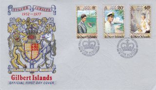 Gilbert Islands 1977 Silver Jubilee Official First Day Cover Shs Cancel