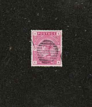 Great Britain 1884 Queen Victoria Large 5 Shillings Stamp U.  K Corners A & E