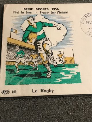 France 1956 Fdc “serie Sports Le Rugby” Oversees Mailer