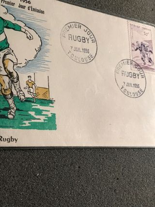 France 1956 FDC “serie Sports Le Rugby” Oversees Mailer 2