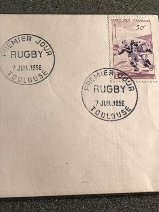 France 1956 FDC “serie Sports Le Rugby” Oversees Mailer 3