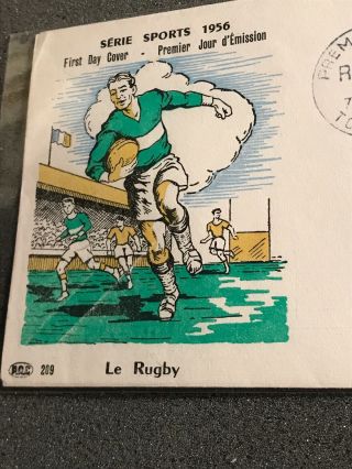 France 1956 FDC “serie Sports Le Rugby” Oversees Mailer 4