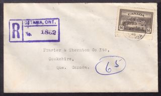 Canada Rpo Mt - 286 On 1948 Ottawa,  Ont. ,  14c Registered Cover