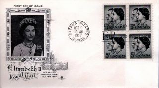 1957 374 Royal Visit Fdc With Rose Craft Opens Parliament Cachet Unaddressed