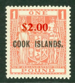 Sg 219 Cook Islands 1967.  $2 On £1 Pink.  Pristine Unmounted Cat £65