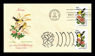 Dr Jim Stamps Us Iowa State Bird Flower First Day Cover Combo