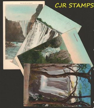 Rhodesia Bsac Era - Group Of 4 Different Post Cards - Vic Falls In Colour