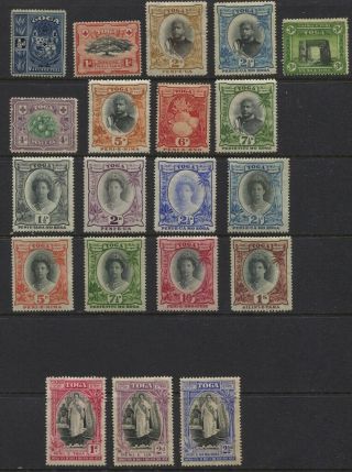 Tonga 1897 - 1938 Mh Selection,  Part Sets Values To 1/ - Cv $163.  10