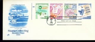 1986 Fdc - Scott 2201a - Stamp Collecting Bklt Pane - Art Craft Cachet Ua