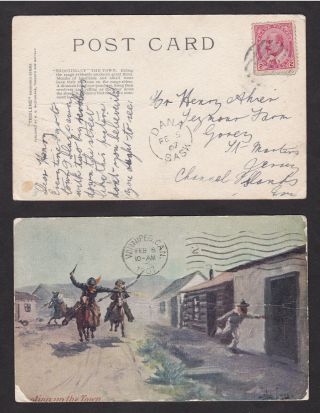 Canada 1907 Kevii Postcard Postal Card To Jersey Transit Stamps