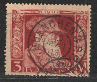 German States - Bavaria 1911 Sc 88 Vg/f - Scarce High Mark Issue