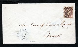 Canada 3 Cent Small Queen Cover 1888 Bracebridge,  Ont.  Cds.  Front Only.  497r