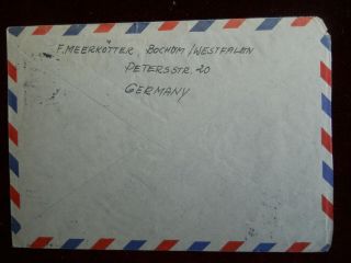 German Air Mail Cover,  Sent from Bochum,  Westphalia to Watertown Wisconsin,  1953 4